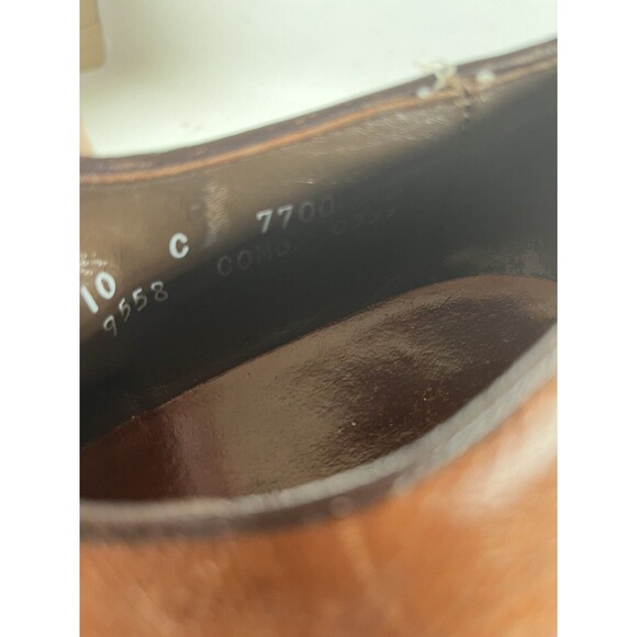 Allen Edmonds Men’s Brown Leeds Oxford Cap Toe Leather Pebble Grain Size 10 C - Picture 8 of 8